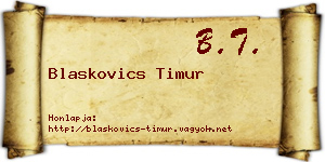 Blaskovics Timur névjegykártya