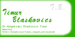 timur blaskovics business card